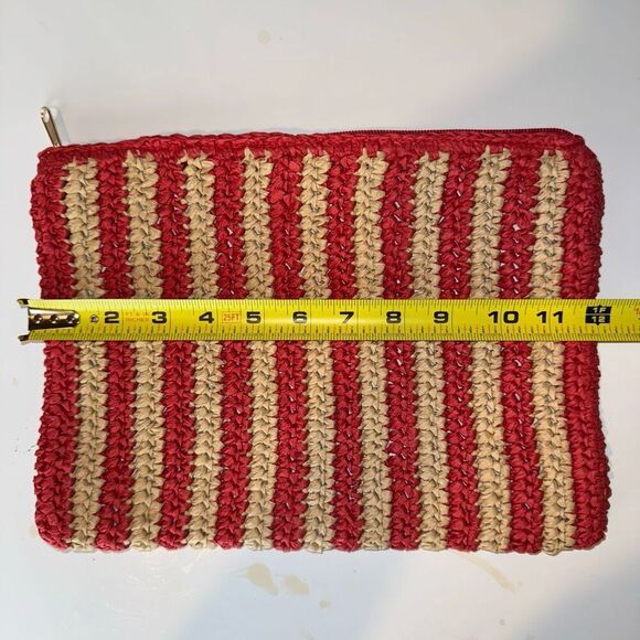 Anthropologie The Love Knot Slouchy Bag: Raffia Buckle Edition | New NWT | Red S - Picture 14 of 16